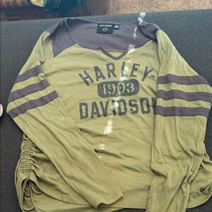 Harley-Davidson Olive and Grey Long Sleeve Shirt